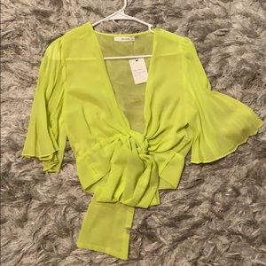 Sheer neon yellow top